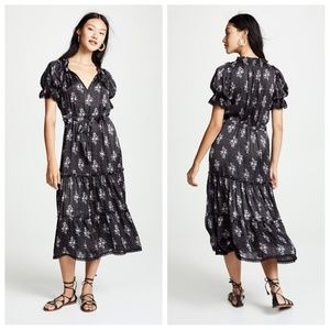 Misa Los Angeles Black floral Natalia dress Large